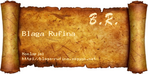 Blaga Rufina névjegykártya